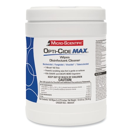 Opti-Cide Max Towels & Wipes, 160 Wipes, Unscented M60034EA